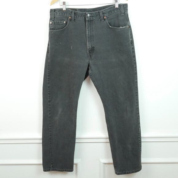 Levi's Other - Vintage Levis 505 Jeans Black 36 x 30 Y2K Regular Fit Straight Leg Thrashed